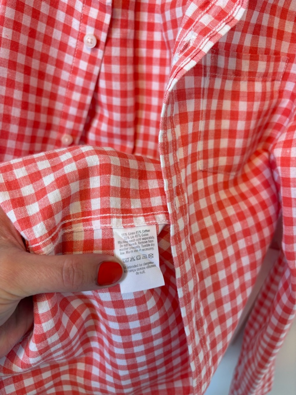 JANIE AND JACK Boys Gingham Button Down Long Sleeve Shirt Salmon/Pink Size 8 - Picture 8 of 11